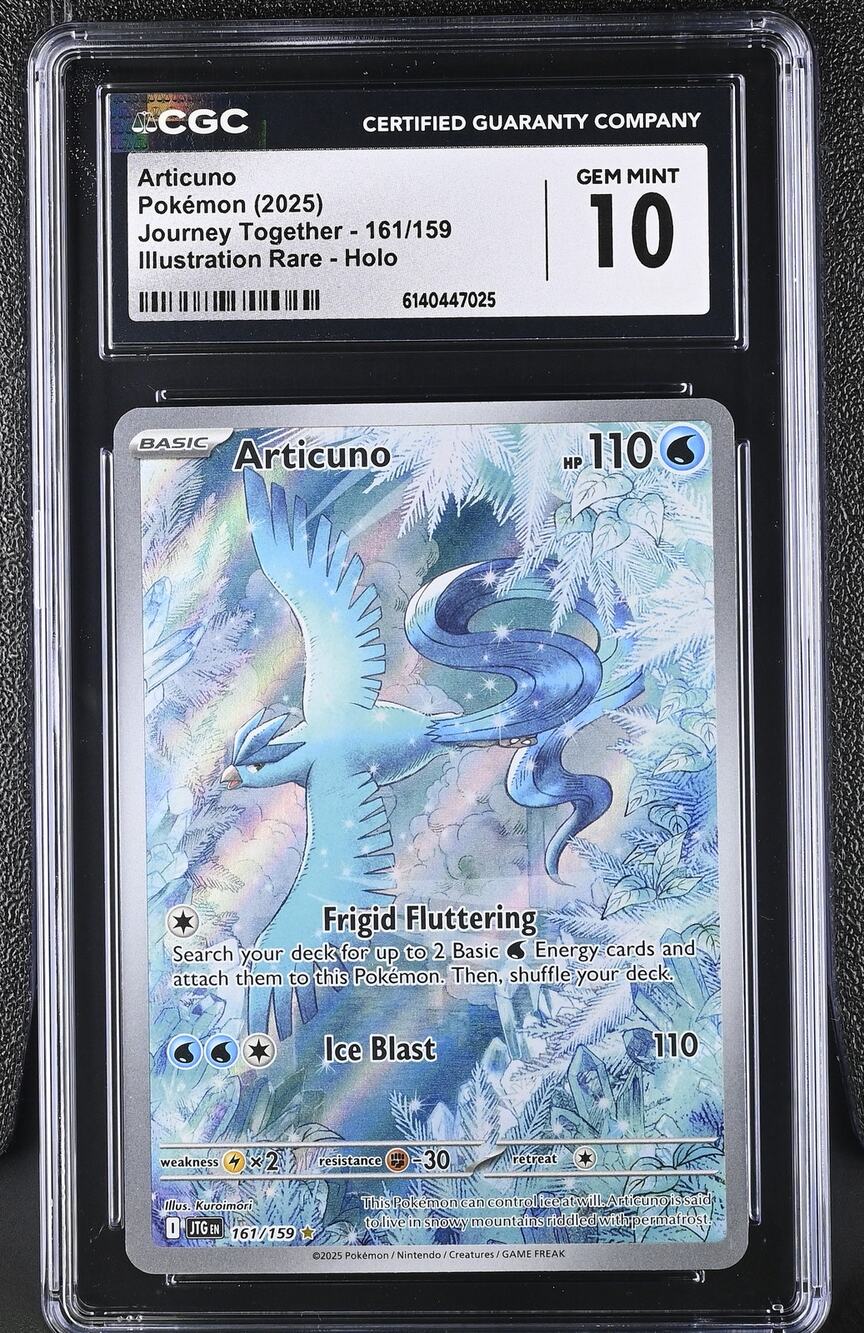 CGC 10 GEM MINT Articuno 161/159 Pokémon 2025 Journey Together Illustration Rare